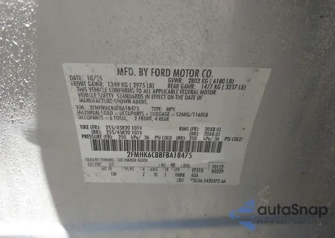 2015 Ford Flex Sel z USA, uszkodzony, nr VIN 2FMHK6C88FBA18475